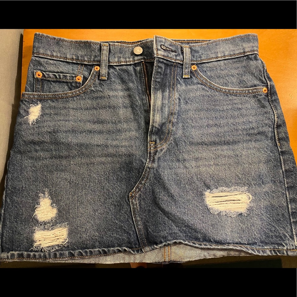 Levi’s denim distressed skirt